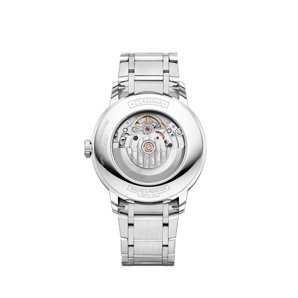 CLASSIMA 2026 ACCIAIO AUTOMATICO SOLO TEMPO BRACCIALATO QUADRANTE BIANCO 40 MM - BAUME & MERCIER