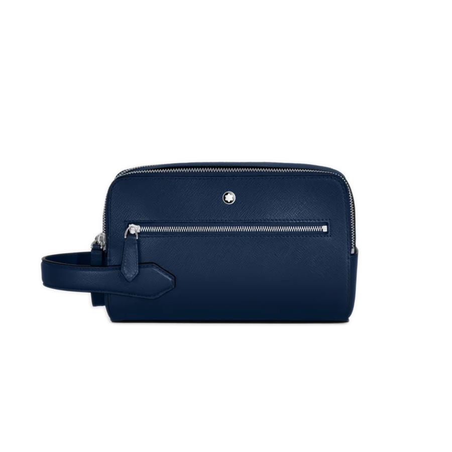 SARTORIAL WASHBAG 2 ZIP COLORE BLUE - MONTBLANC