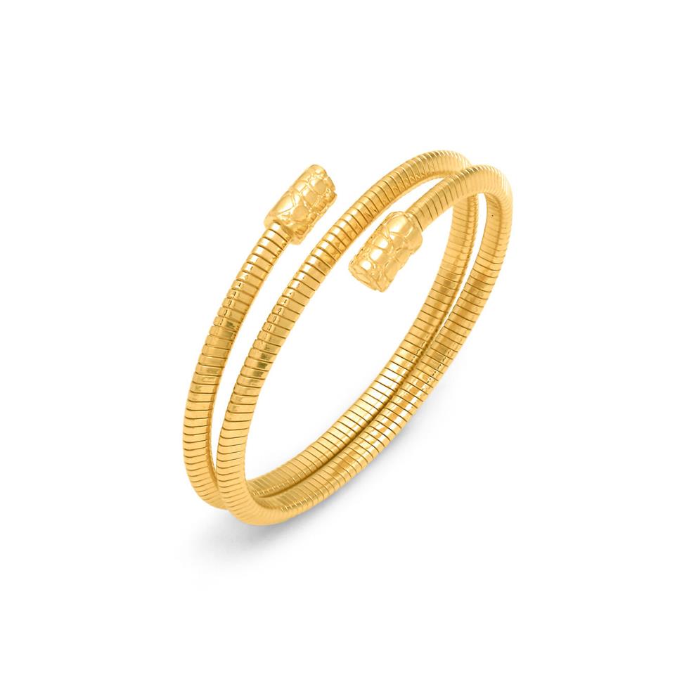 BRACCIALE TUBOGAS CROCO DOPPIO PICCOLO DORATO - RASPINI