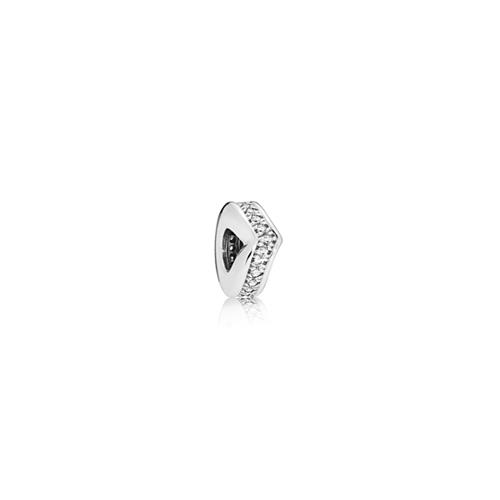 WISHBONE SILVER SPACER WITH CLEAR CUBIC ZIRCONIA - PANDORA