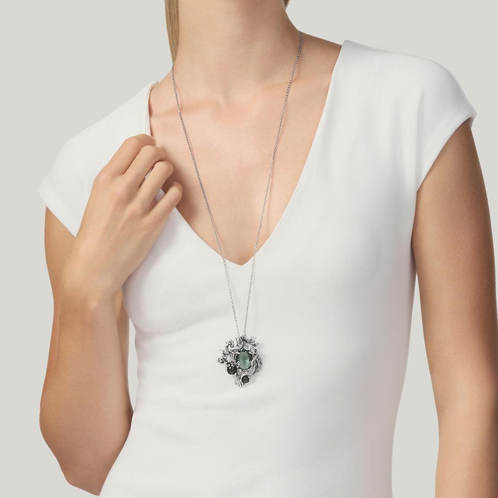 Pendente modello Jungle in argento con catena 80 cm - RASPINI