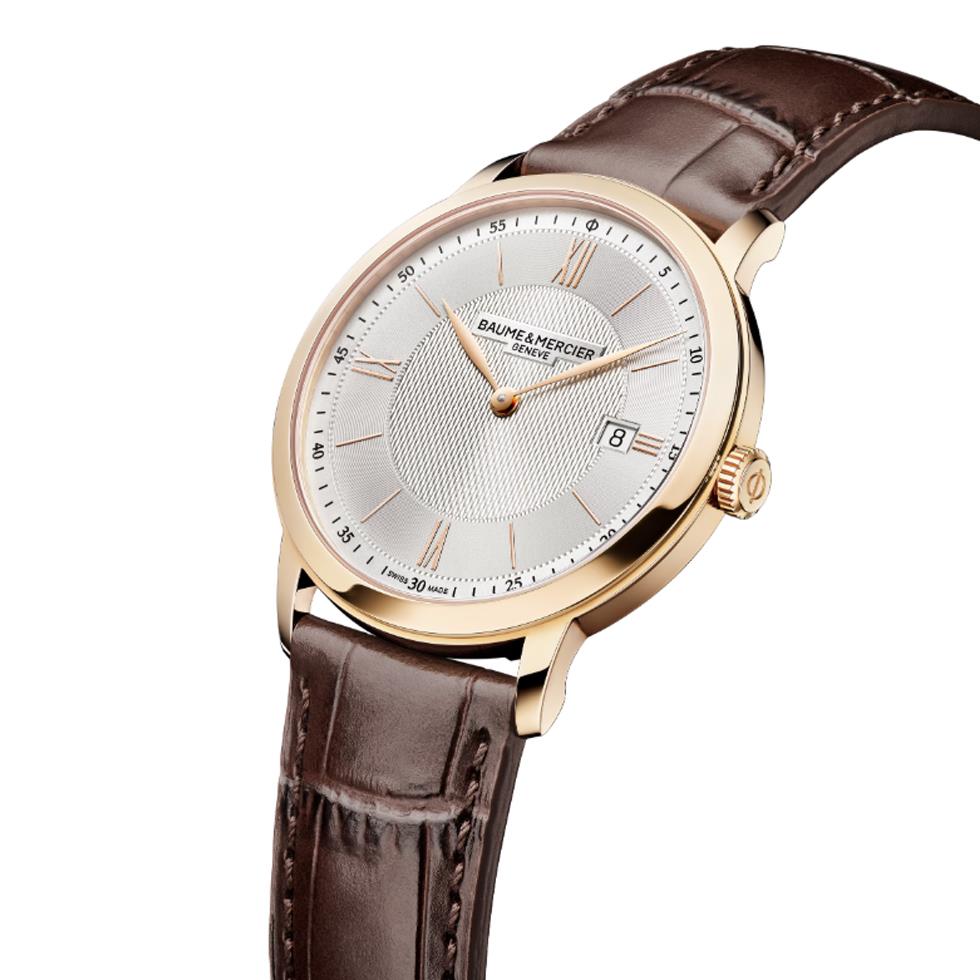 CLASSIMA 2026 PVD ROS&Egrave; SOLO TEMPO QUARZO CINTURINO PELLE QUADRANTE BIANCO - BAUME & MERCIER