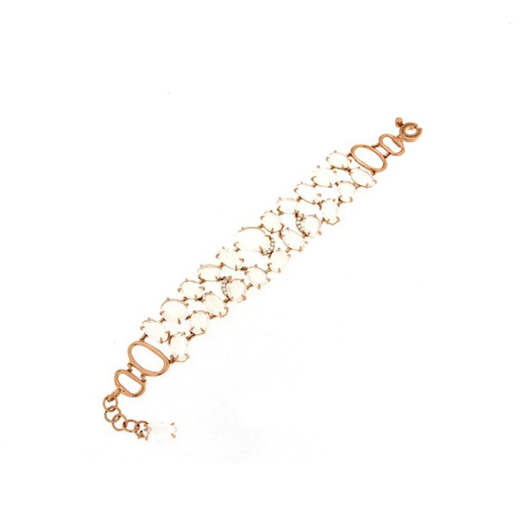 BRACCIALE IN ORO ROSA E QUARZI GIRASOLE -  KT 43.34 DIAM. CT. 0.22 - GIOVANNI FERRARIS