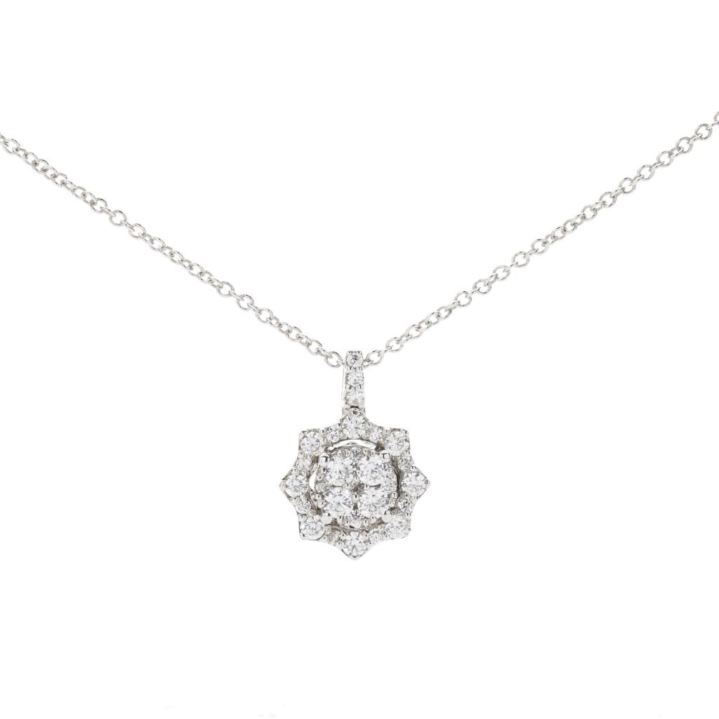 COLLANA ORO BIANCO 18 KT "FORMA SOLE" - DIAM 0.37 - GR 3.46 - BUONOCORE