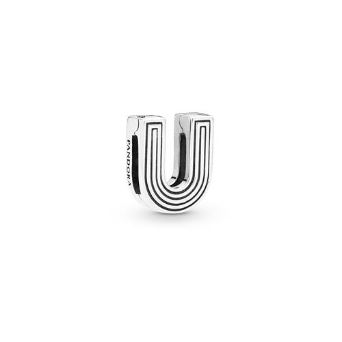 PANDORA REFLEXIONS LETTER U SILVER CLIP CHARM - PANDORA