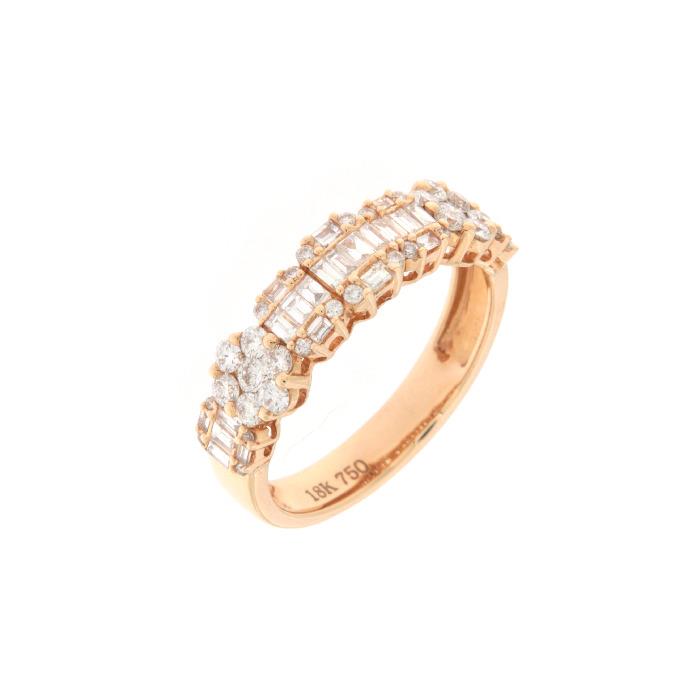 ANELLO IN ORO ROS&Egrave; E DIAMANTI DI VARIO TAGLIO - 0.49+0.35 - CEDRO