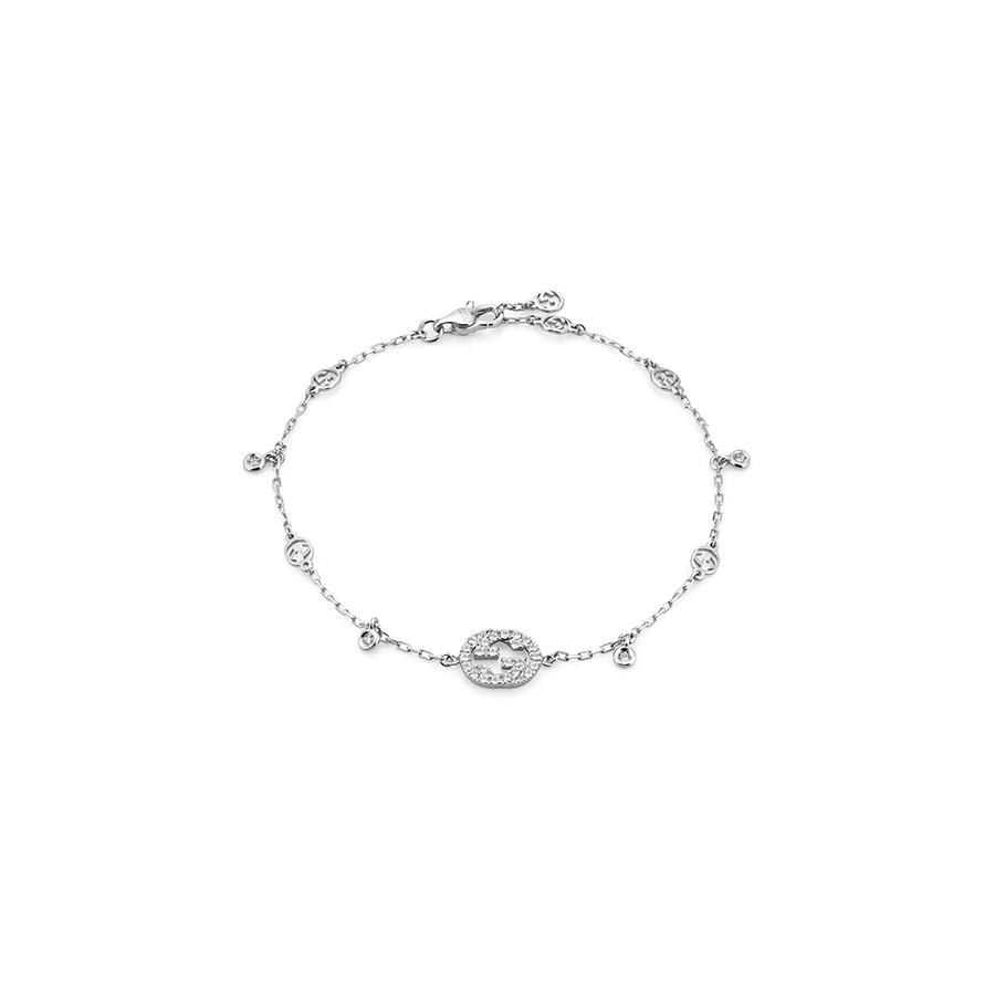 GUCCI INTERLOCKING - BRACCIALE IN ORO BIANCO 18KT E DIAMANTI 0,23KT - GUCCI FINE JEWELRY