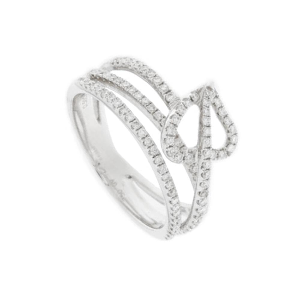 Anello modello Cuore Intreccio in oro bianco con diamanti 0.50 G VS - GIORGIO VISCONTI