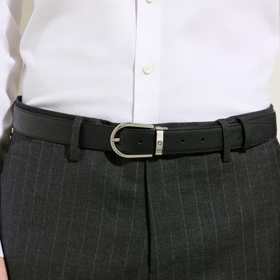 CINTURA REVERSIBILE A FERRO DI CAVALLO IN PELLE SARTORIAL - MONTBLANC