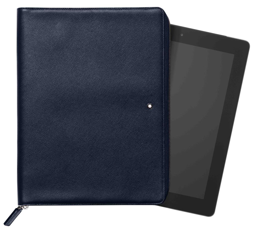 IPAD - ASTUCCIO CON CERNIERA - TASCA POSTERIORE PIATTA - BLU NAVY - MONTBLANC