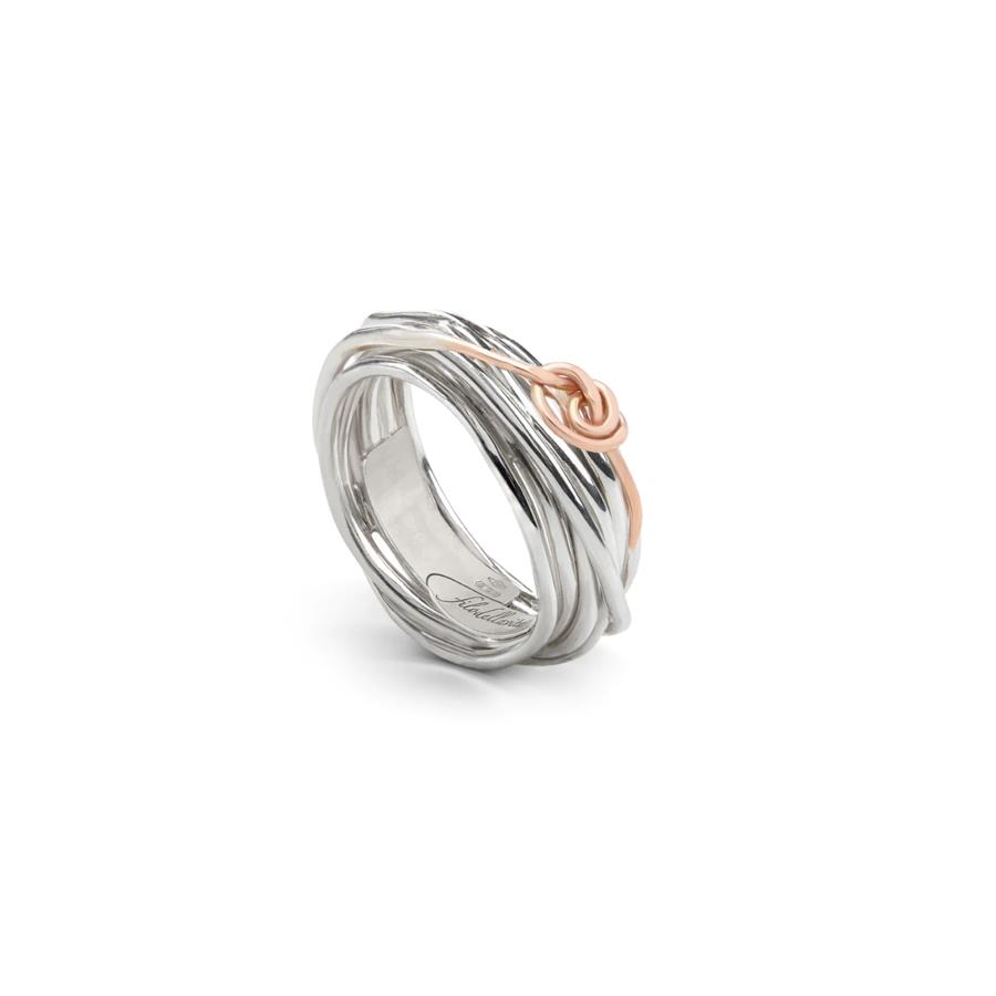 CLASSIC 7 FILI ARGENTO CON NODINO ORO 9 KT - MIS 16 - RUBINIA