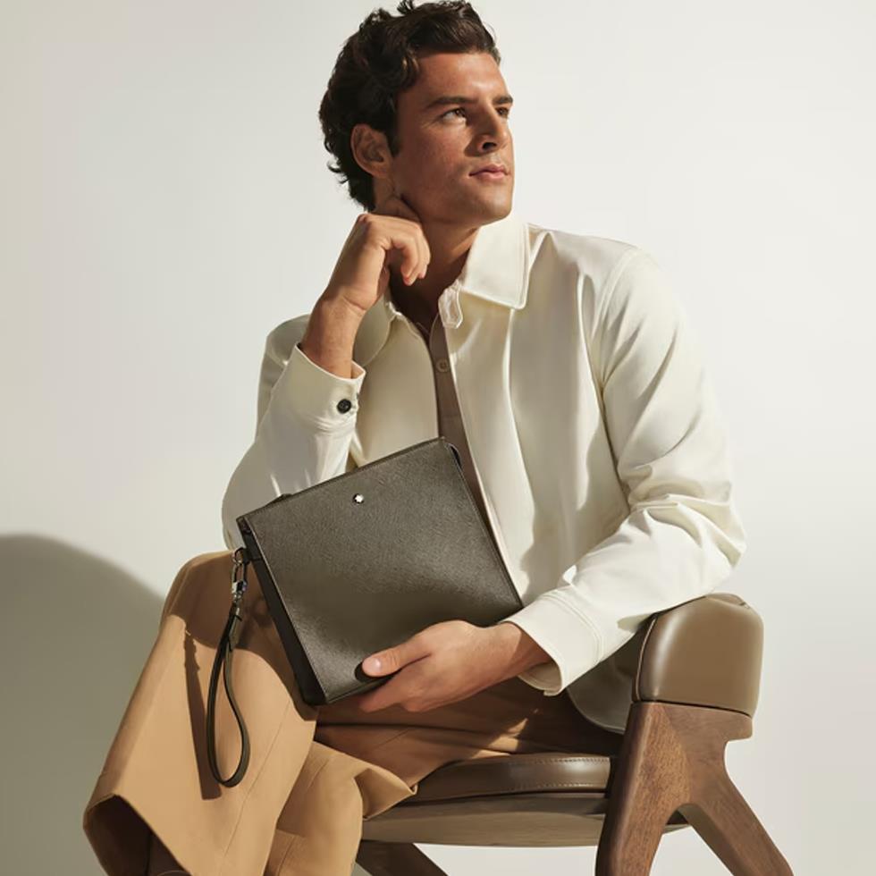 POCHETTE IN PELLE SARTORIAL - COLORE KAKI - MONTBLANC