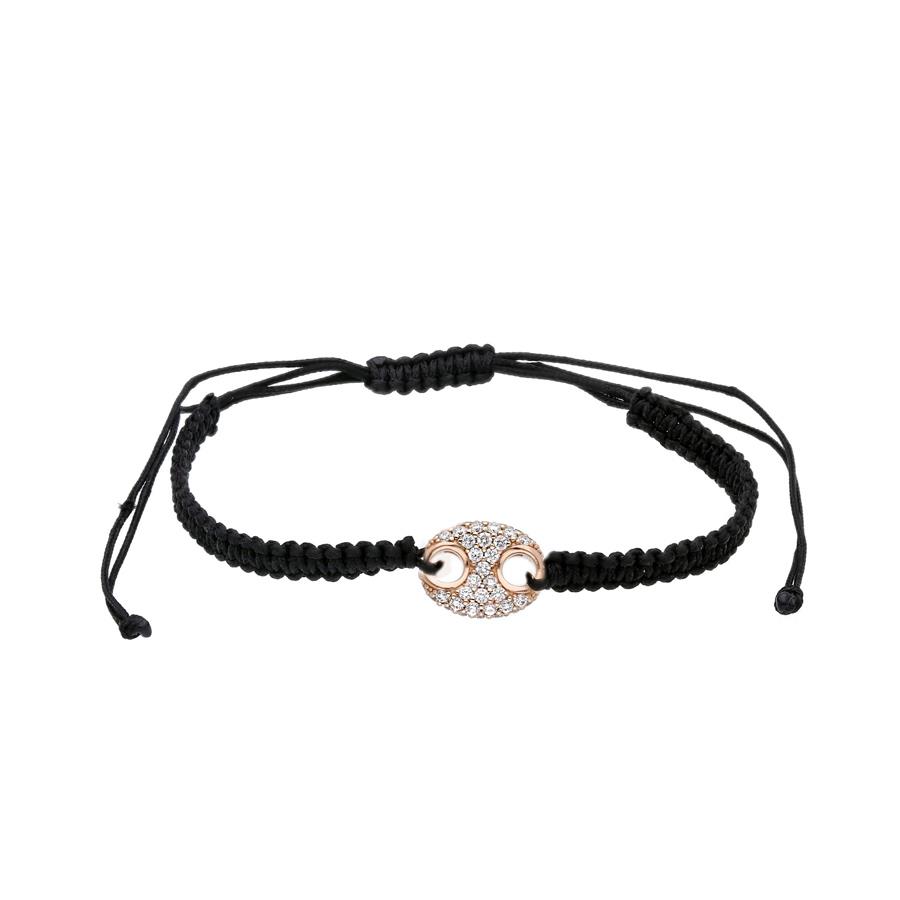 BRACCIALE SAGOLA CON MAGLIA MARINARA O ROSA: DIAM. B E NERI 0.54 - CEDRO