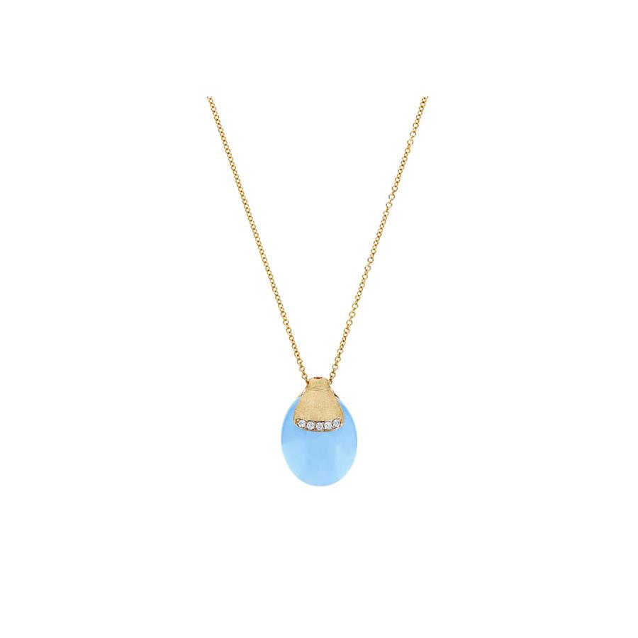 COLLANA "DANCING AZURE" PENDENTE CON CIONDOLO IN ORO, DIAMANTI E ACQUAMARINA (GRANDE) - NANIS