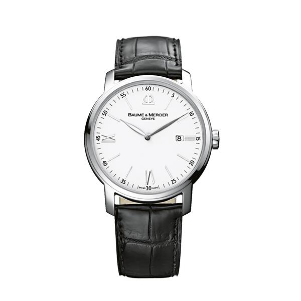 CLASSIMA 42 MM QUARZO, ACCIAIO E PELLE STAMPA COCCODRILLO - BAUME & MERCIER
