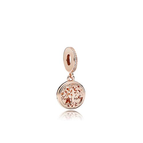 FAMILY TREE OPENABLE PANDORA ROSE DANGLE WITH CLEAR CUBIC ZIRCONIA - PANDORA