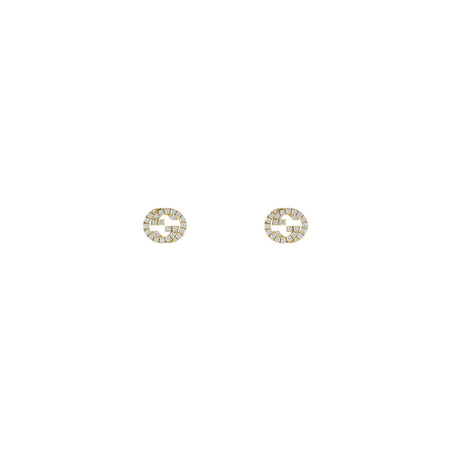 GUCCI INTERLOCKING - ORECCHINI ORO GIALLO 18KT E DIAMANTI 0,38KT - GUCCI FINE JEWELRY