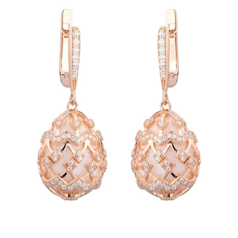 ARGENTO ROS&Egrave; AGATA BIANCA E ZIRCONIA - TSARS COLLECTION