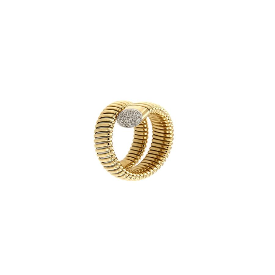 ANELLO TUBOGAS IN ORO 750 E ANIMA IN TITANIO - DIAMANTI KT 0.14 GR 7.50 - ANTORA