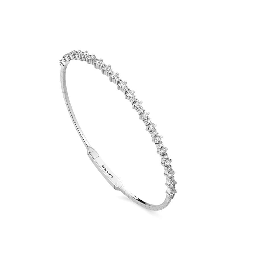 BRACCIALE 1/2 TENNIS RIGIDO - ANIMA TITANIO - DIAM BRILL  KT TOTALI 1.40 - BUONOCORE