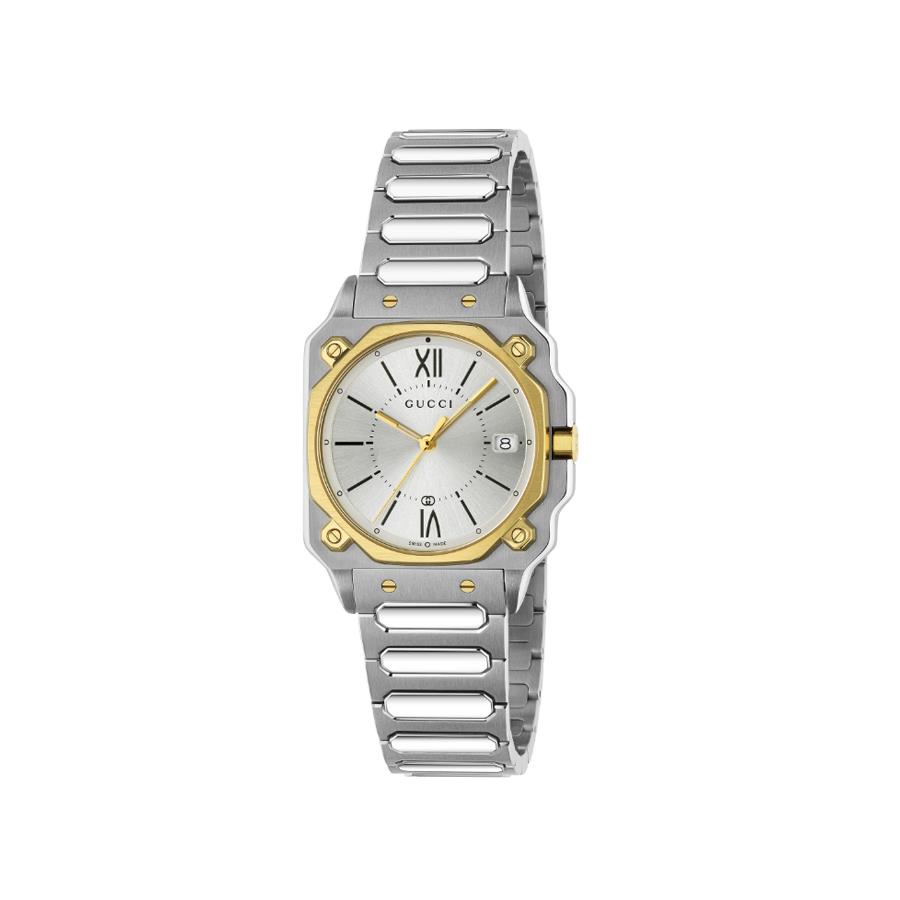 G-FLAT 30 MM QUAD. NERO GHIERA DORATA - GUCCI TIMEPIECES