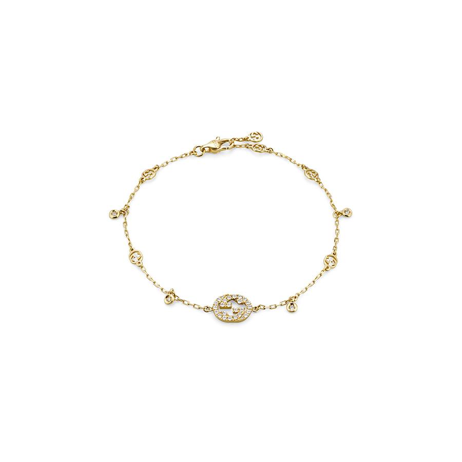 GUCCI INTERLOCKING - BRACCIALE IN ORO GIALLO 18KT E DIAMANI 0,23KT - GUCCI FINE JEWELRY