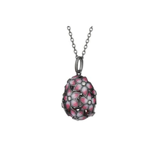 COLLANA ARG.925 BRUNITO E SMALTO ROSA - TSARS COLLECTION