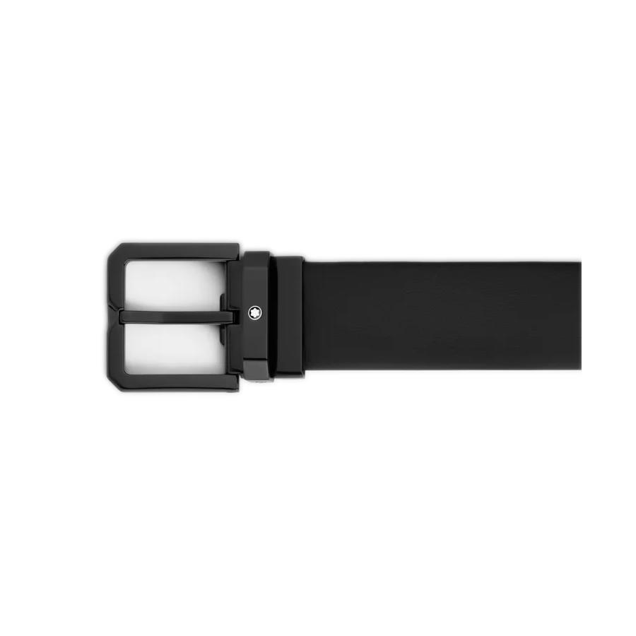 BLACK 35MM LEATHER BELT FIBIA BRUNITA - MONTBLANC