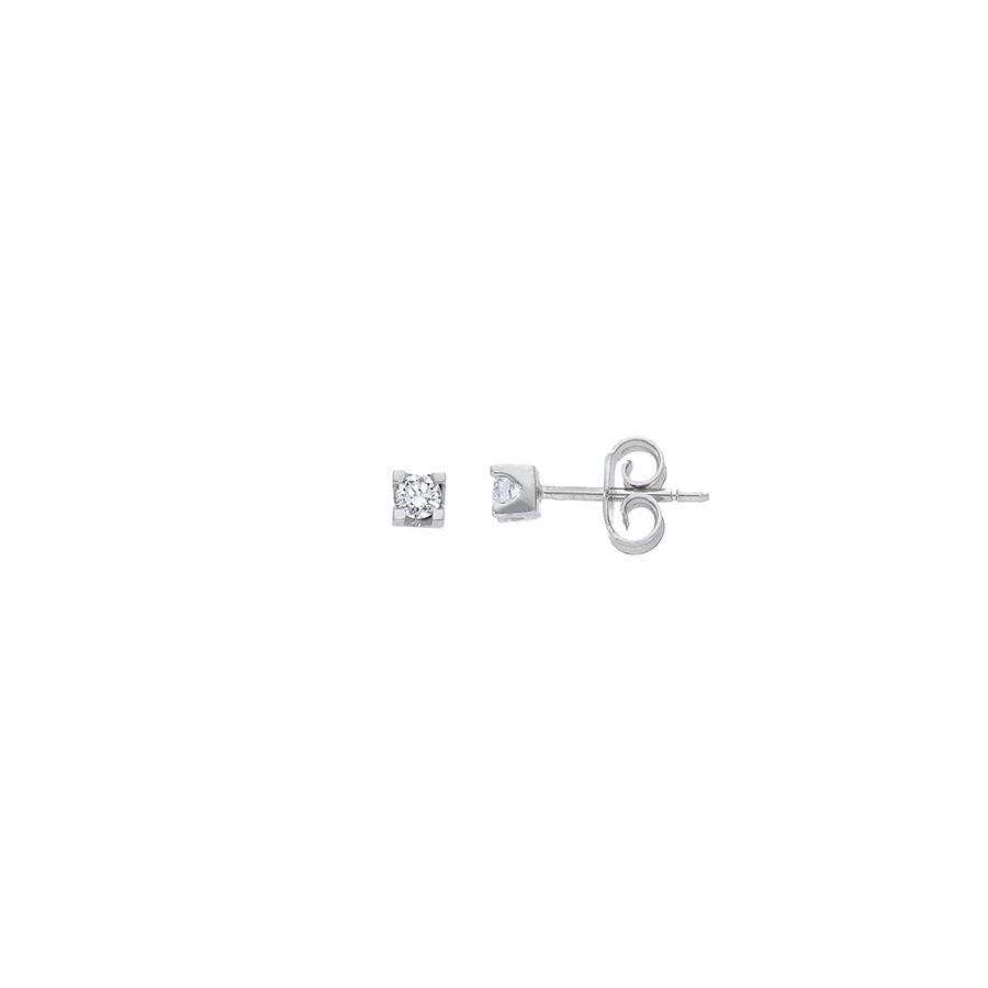 ORECCHINI PUNTO LUCE IN ORO BIANCO - BRIL. 0.16 G SI - CEDRO