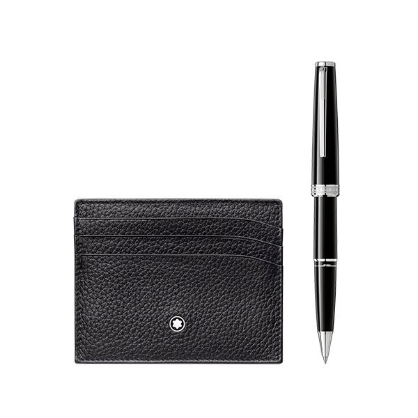 SET PENNA ROLLER PIX BLACK CON PORTA 6CC - MONTBLANC