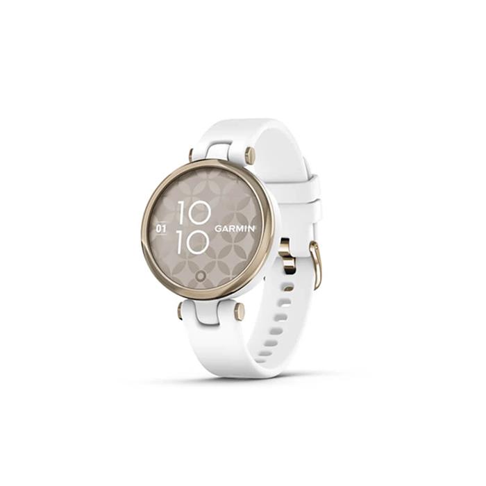 LILY - LUNETTA CREAM GOLD, CASSA WHITE E CINTURINO IN SILICONE - GARMIN