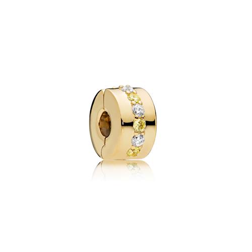 PANDORA SHINE CLIP WITH SUNSHINE YELLOW AND CLEAR CUBIC ZIRCONIA - PANDORA