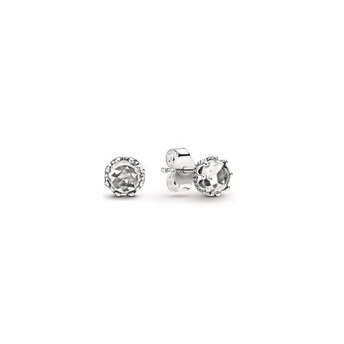 CROWN STERLING SILVER STUD EARRINGS WITH CLEAR CUBIC ZIRCONIA - PANDORA
