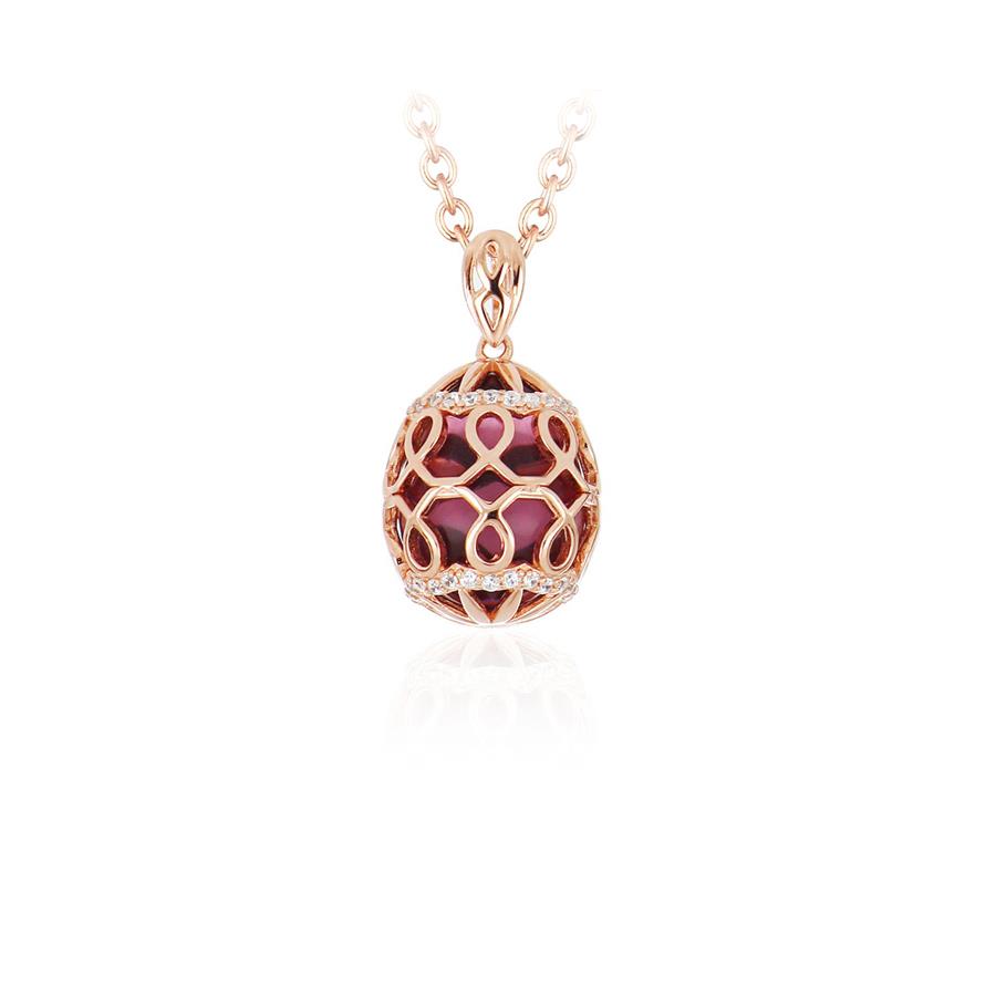 CIONDOLO CON CRISTALLO ROSA E ZIRCONI - TSARS COLLECTION