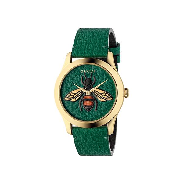 126MD GRN CF&BEE/2NPVD/GRN CF - GUCCI TIMEPIECES