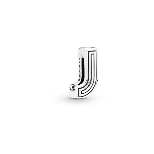 PANDORA REFLEXIONS LETTER J SILVER CLIP CHARM - PANDORA